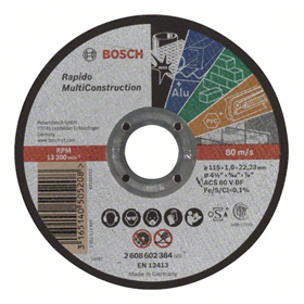 Tarcza tnąca prosta Multi Construction 115 mm, 22,23 mm, 1,0 mm Bosch 2608602384