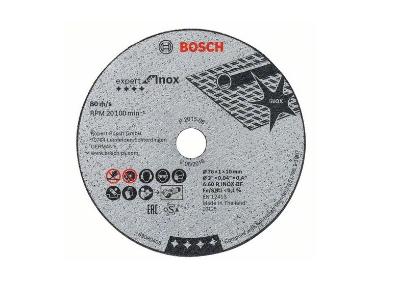 Tarcza tnąca  76x1x10mm 5szt. Bosch EXPERT FOR INOX