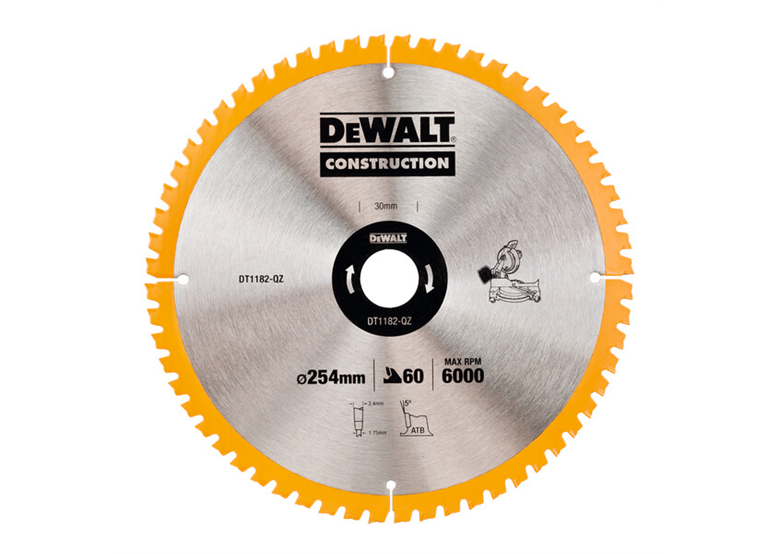 Tarcza pilarska do piły stacjonarnej 254 x 60z DeWalt DT1182