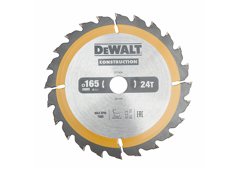 Tarcza do pilarek przenośnych 165x20mm DeWalt DT1934-QZ