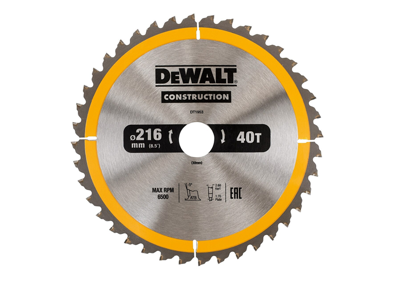Tarcza pilarska 216x30mm 40T DeWalt DT1953-QZ
