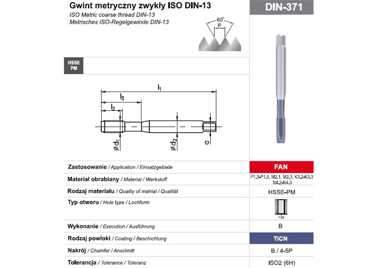 Gwintownik maszynowy wysokowydajny Fanar 142838