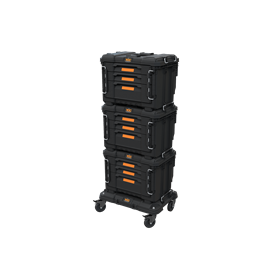 3x Skrzynka XL z 3 szufladami Keter ROC PRO GEAR 2.0 17212468 + Platforma do skrzyni narzędziowej Keter ROC PRO GEAR 2.0 17213877