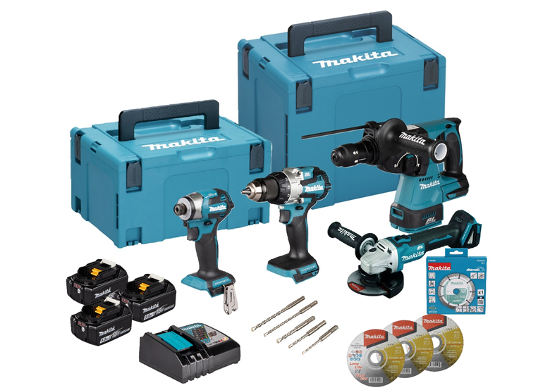Zestaw elektronarzędzi 18V Makita LXT DLX4196JX1 3x5.0Ah