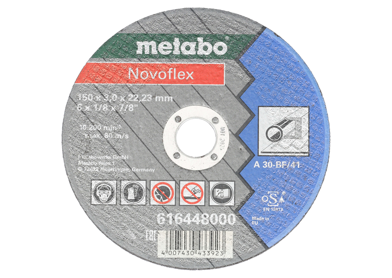 Tarcza tnąca do stali 150mm Novoflex A 30 płaska Metabo 616448000