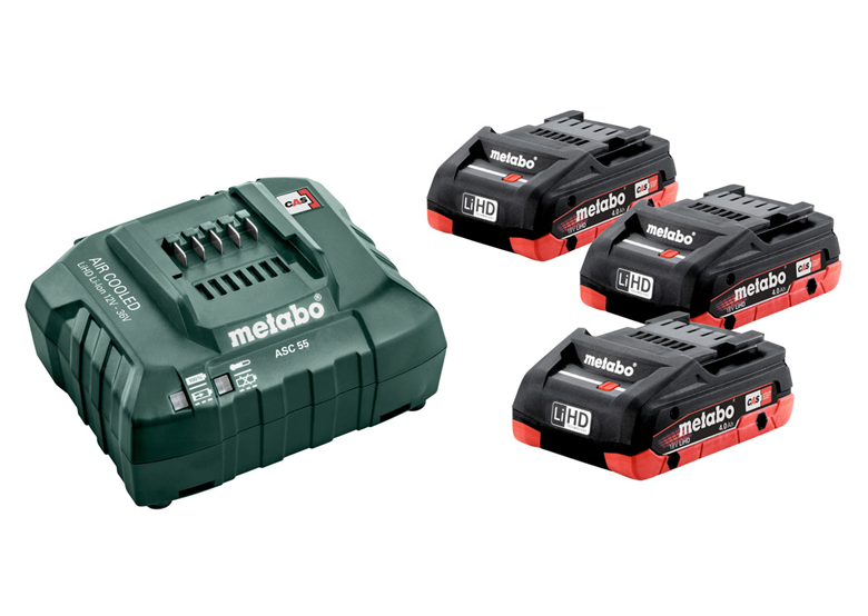 Zestaw 3 akumulatorów 18V LiHD 4.0Ah z ładowarką ASC 30-36V Metabo 685132000