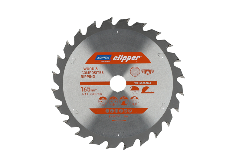 Tarcza pilarska widiowa 165x20mm Norton WR.165.20.Z24.2
