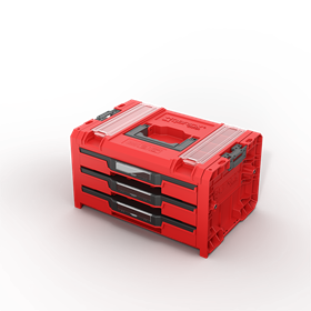 Skrzynka z szufladami Qbrick System PRO 2.0 DRAWER 3 TOOLBOX PROFI EXPERT RED Ultra HD Custom
