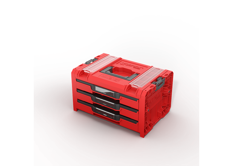 Skrzynka z szufladami Qbrick System PRO 2.0 DRAWER 3 TOOLBOX PROFI EXPERT RED Ultra HD Custom