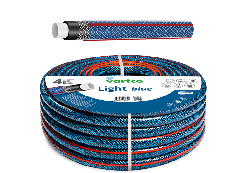 Wąż ogrodowy 1/2" 50 m 4-warstwowy Vartco LIGHT BLUE 1008120050