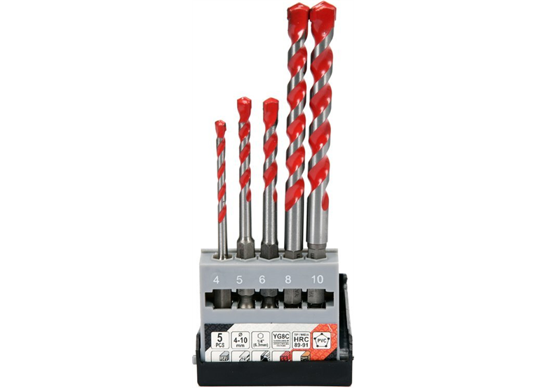 Zestaw wierteł uniwersalnych 4-10mm 5szt. Yato YT-44789